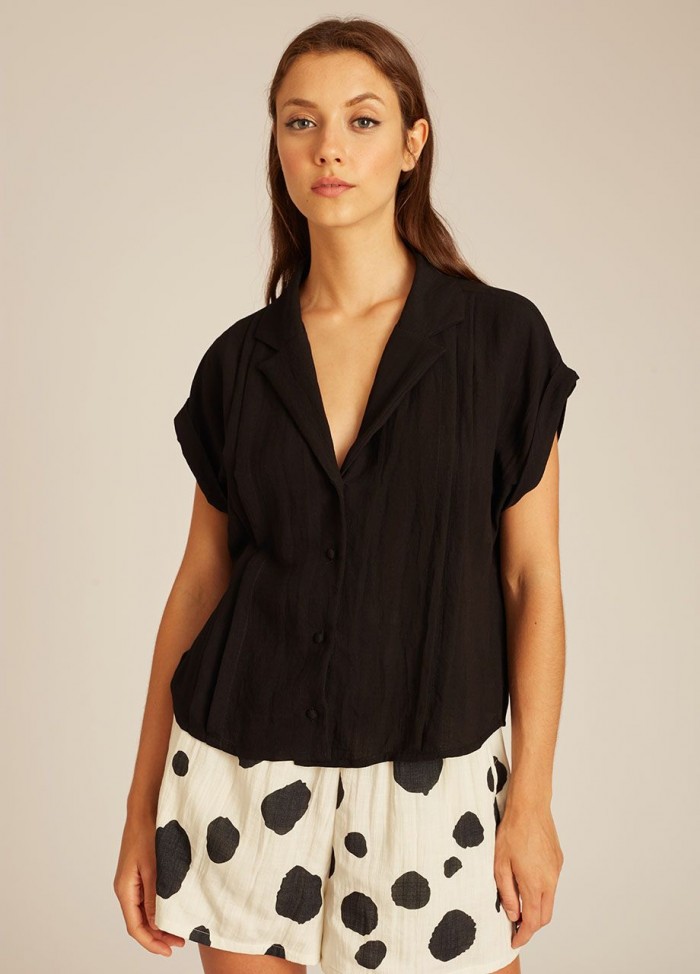 BUTTONED SHIRT WITH PLEATS...
