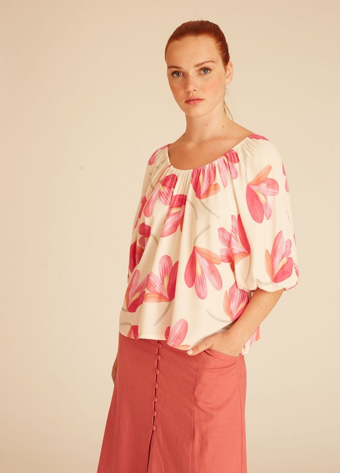 PINK FLOWERS BLOUSE