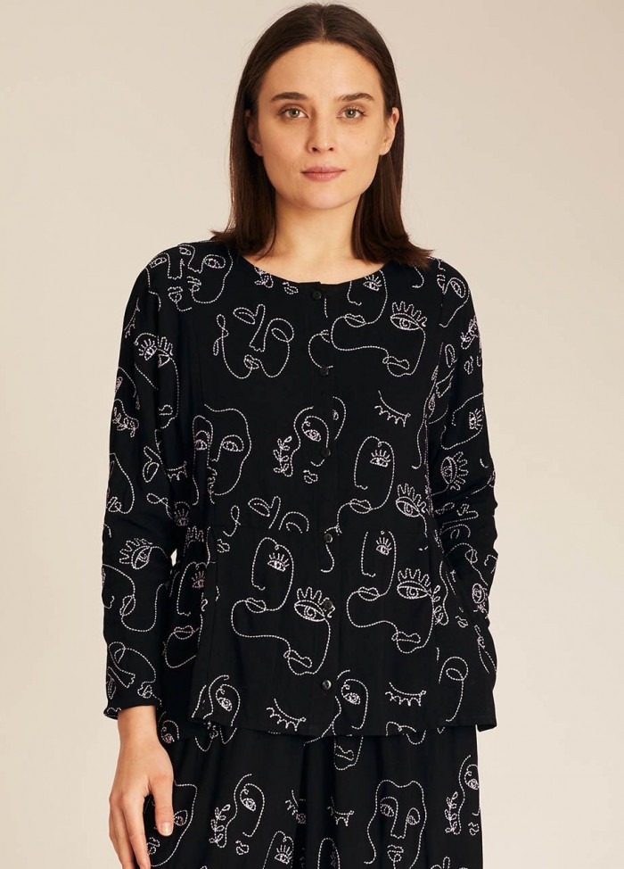 FACES EMBROIDERY SHIRT