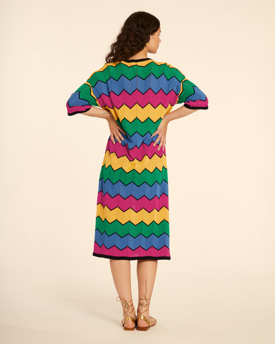 VESTIDO MANGA CORTA ZIGZAG