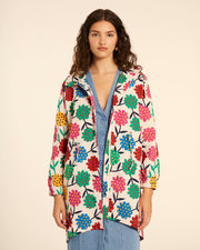 PARKA CON CAPUCHA FLORES