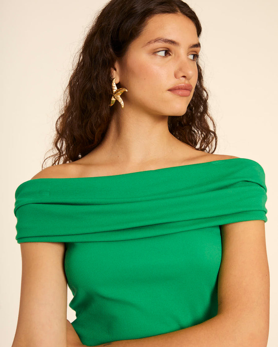 TOP CUELLO BARDOT VERDE