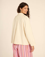 TRENCH CORTO CANVAS CREMA