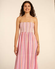 VESTIDO NIDO DE ABEJA RAYAS PINK