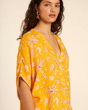 CAMISA KIMONO CON BORDADO PALMERAS