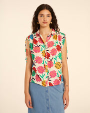 CAMISA FRUNCIDA FLORES