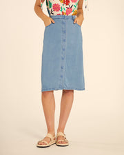 FALDA MIDI DENIM