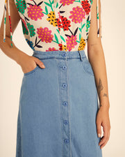 FALDA MIDI DENIM