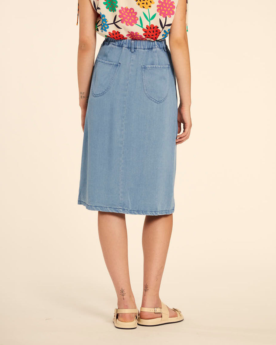 FALDA MIDI DENIM