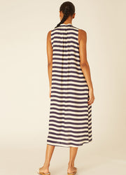 NAVY STRIPES LONG DRESS