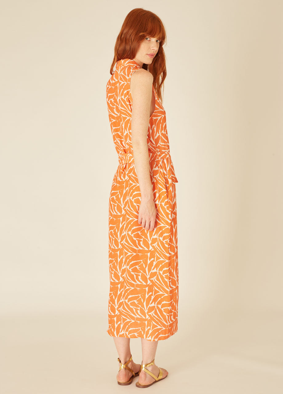 CORAL BRUSH LONG DRESS