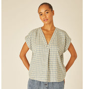 SQUARES BLOUSE GREEN