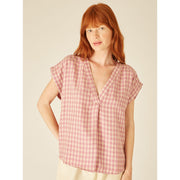 SQUARES BLOUSE LILAC