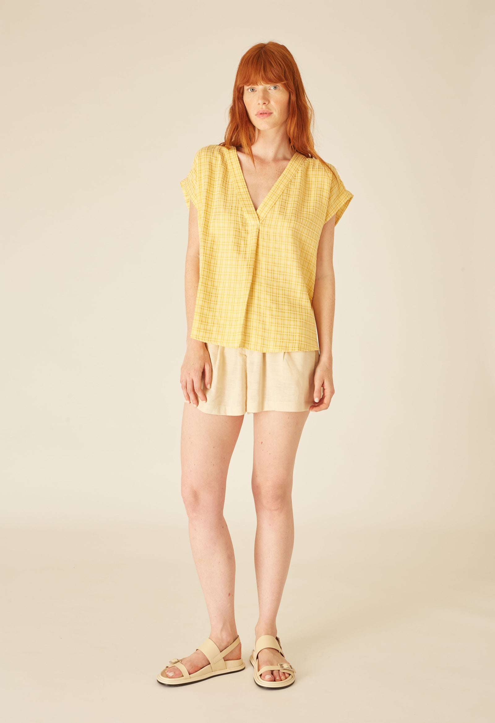 SQUARES BLOUSE YELLOW