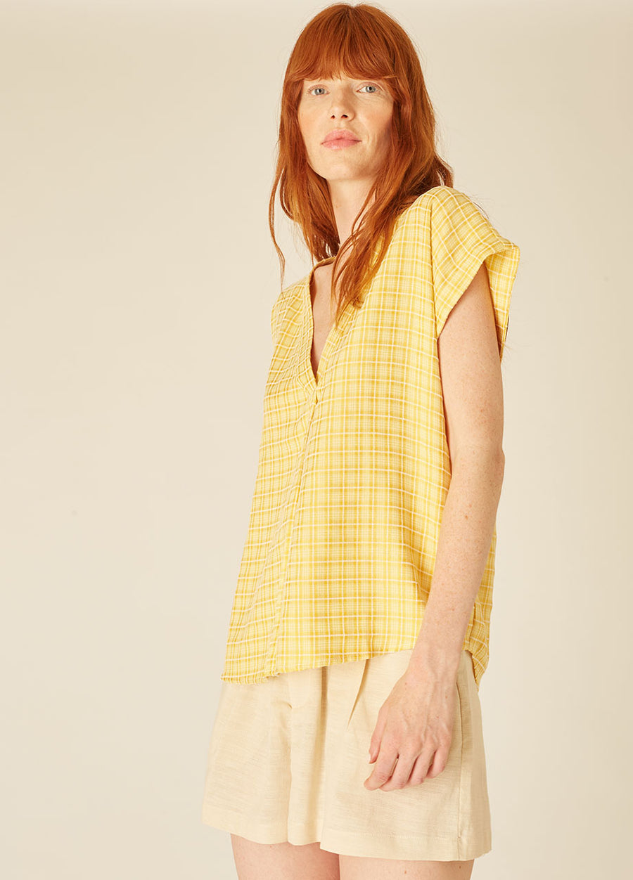 SQUARES BLOUSE YELLOW