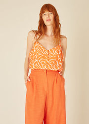 LINEN ORANGE SHORTS