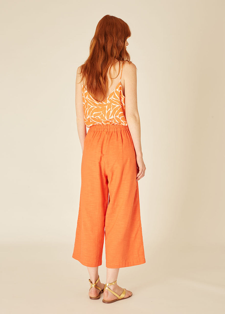 LINEN ORANGE SHORTS