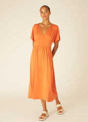 V-NECK DRESS ORANGE