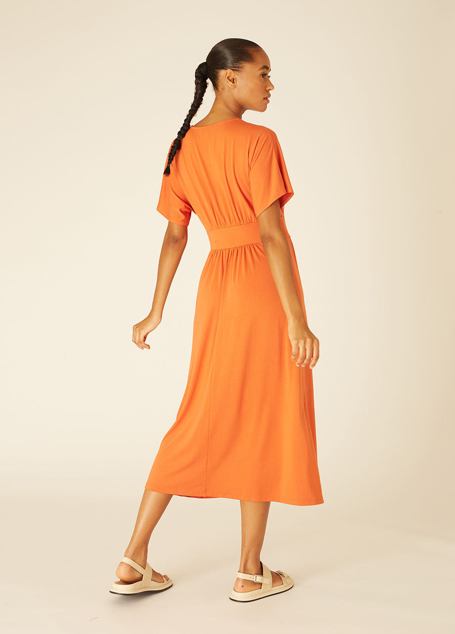 V-NECK DRESS ORANGE