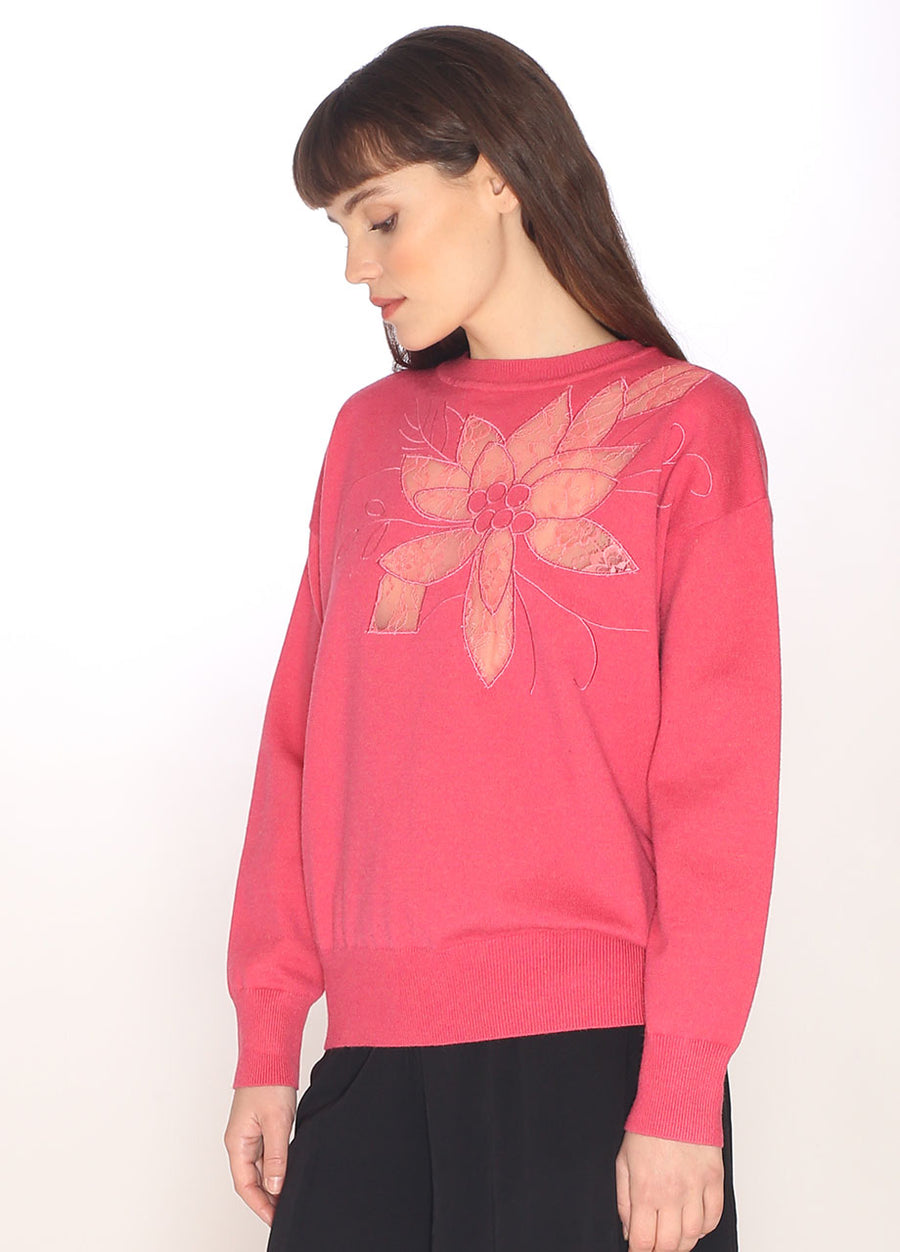 110089_LACE DETAIL SWEATER PINK