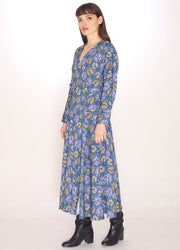 110137_LEAVES PRINTED LONG DRESS