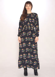 110143_DOTS &amp; PETALS LONG DRESS