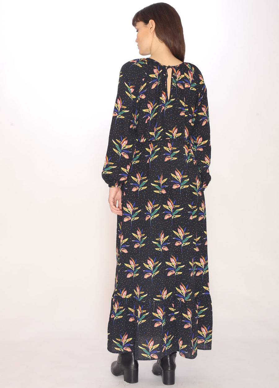 110143_DOTS &amp; PETALS LONG DRESS