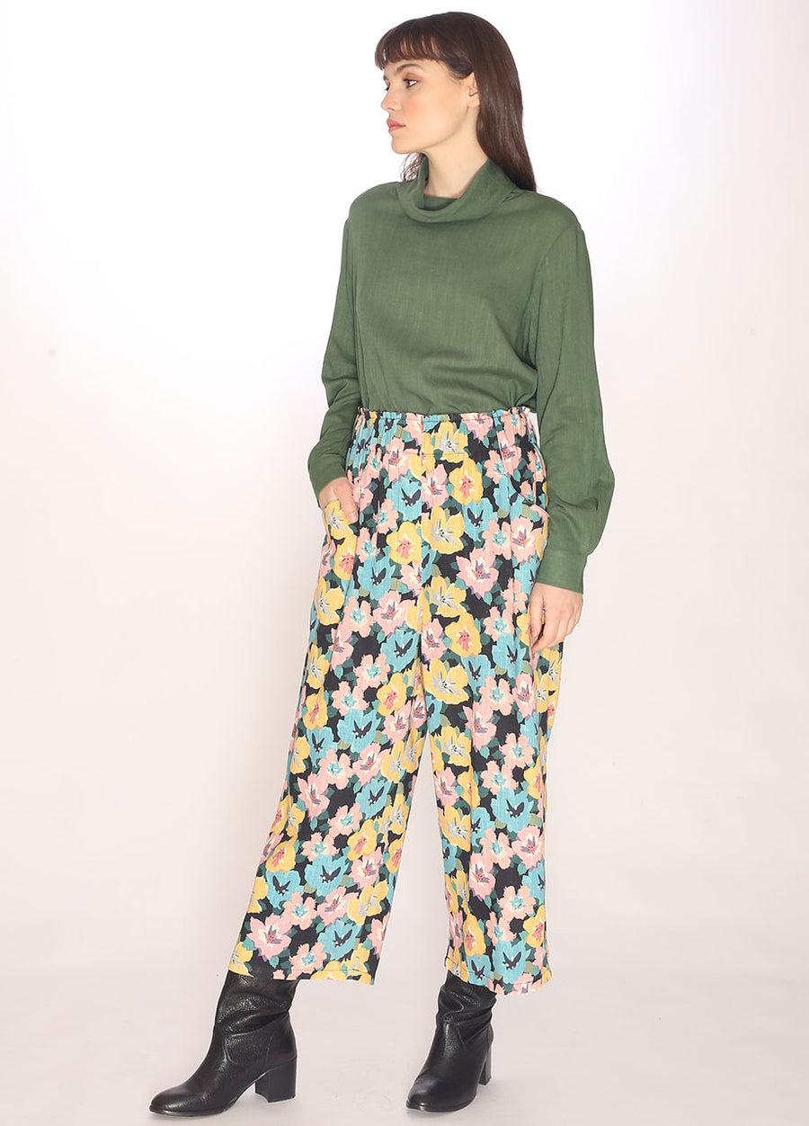 110154_FLORAL WIDE TROUSERS