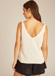 SUN EMBROIDERY TRICOT TOP OFFWHITE