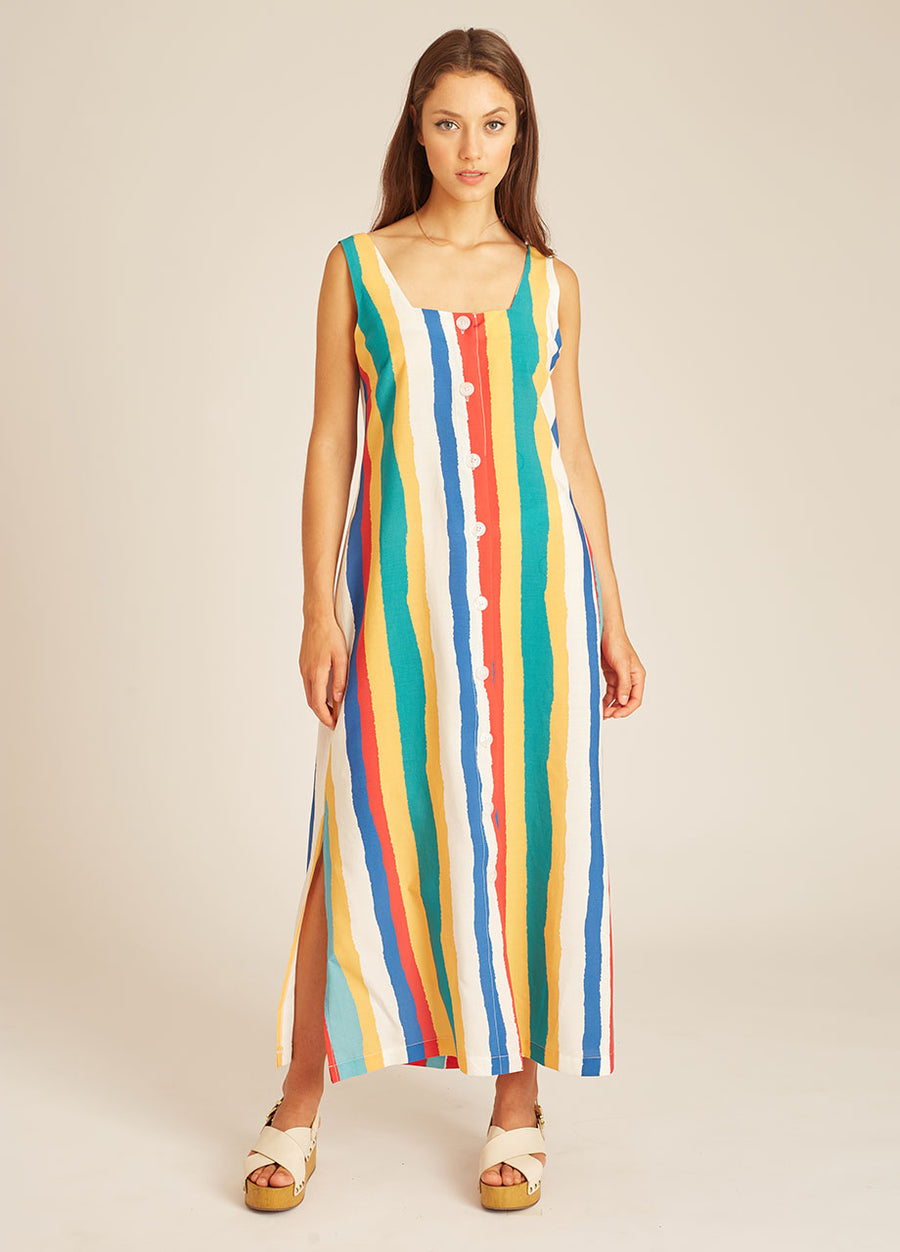 STRIPES LONG DRESS MULTICOLOR