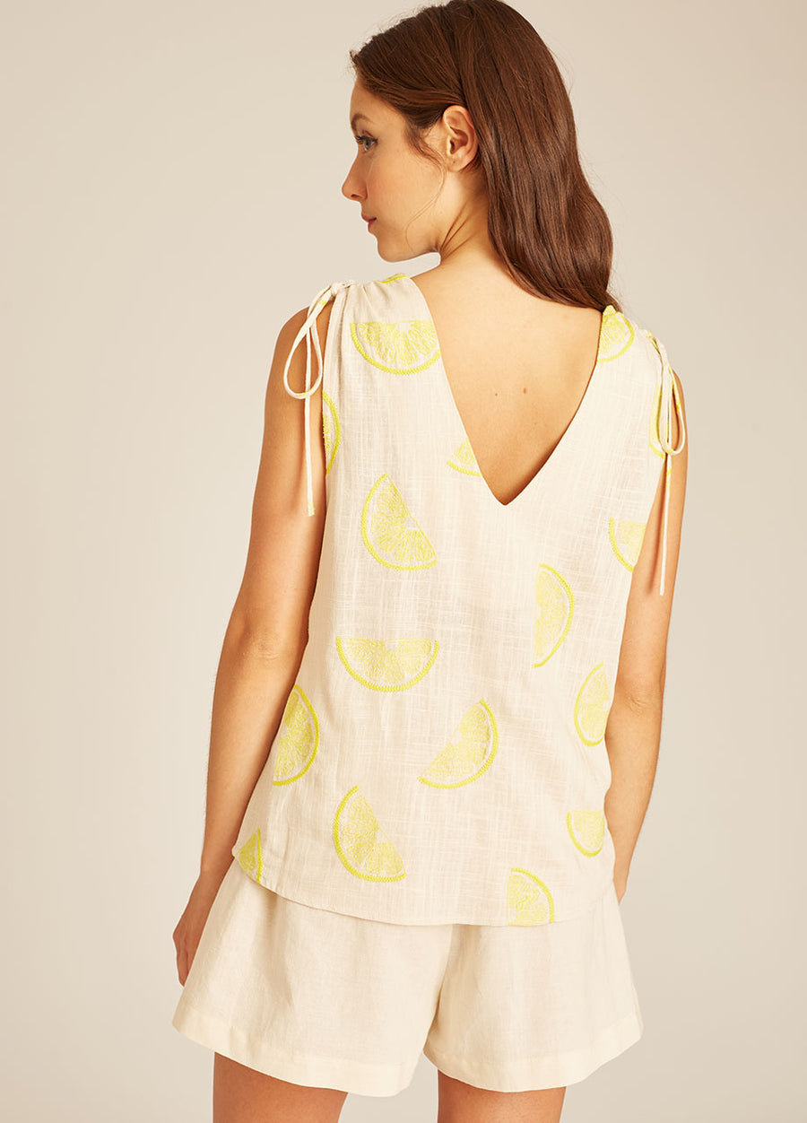 LEMON EMB TOP