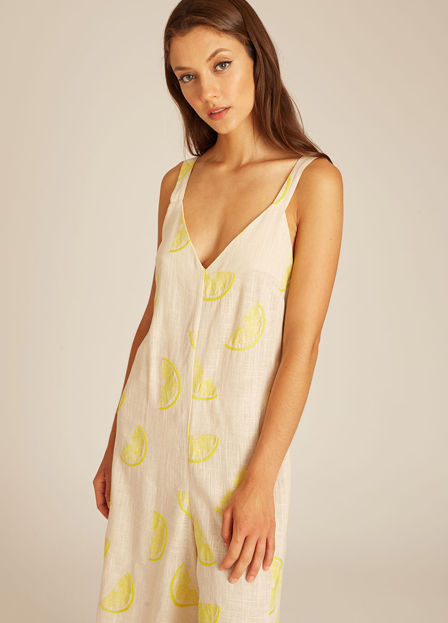 LEMON EMB PLAYSUIT