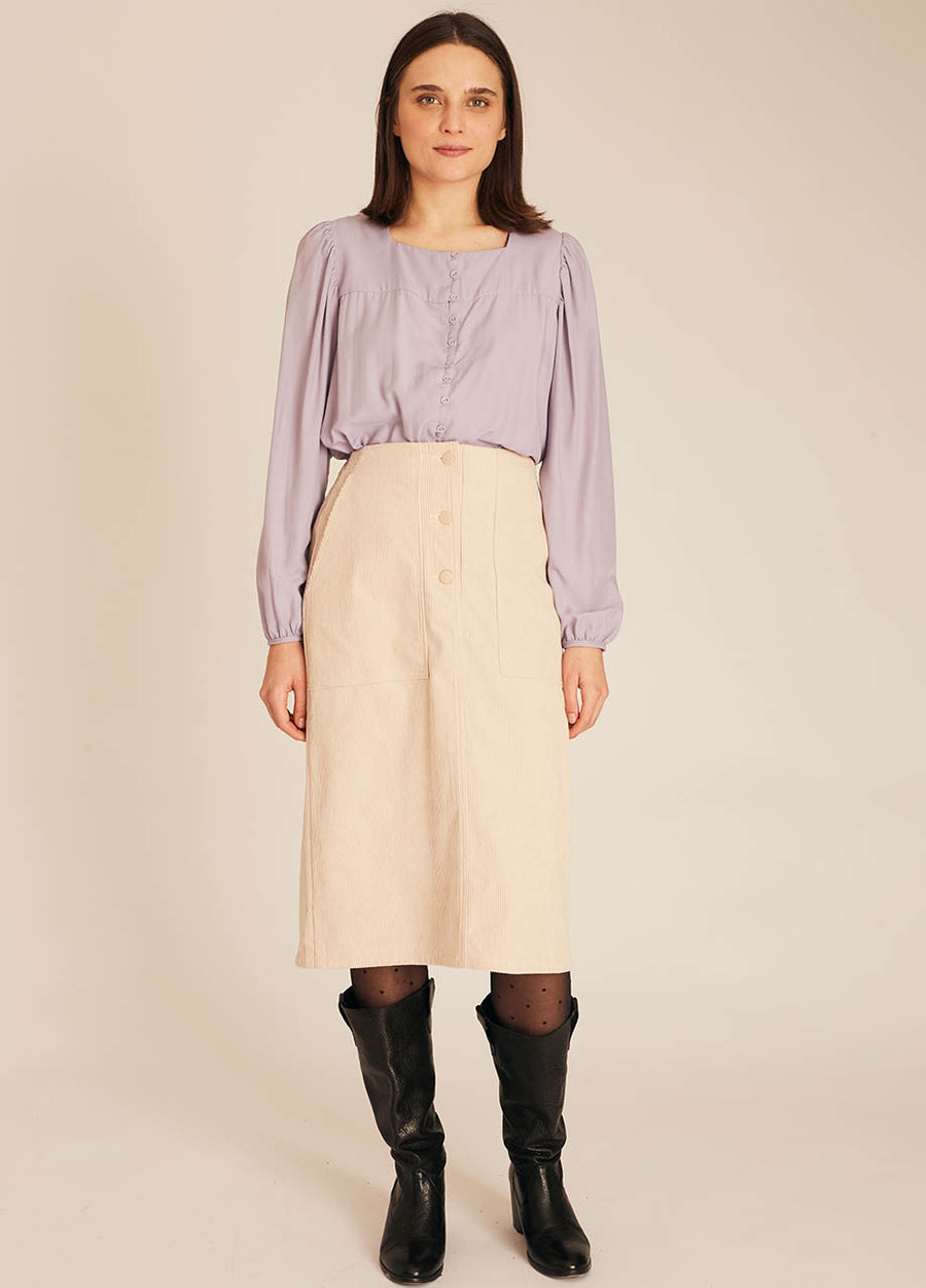 CORDUROY SKIRT CREAM