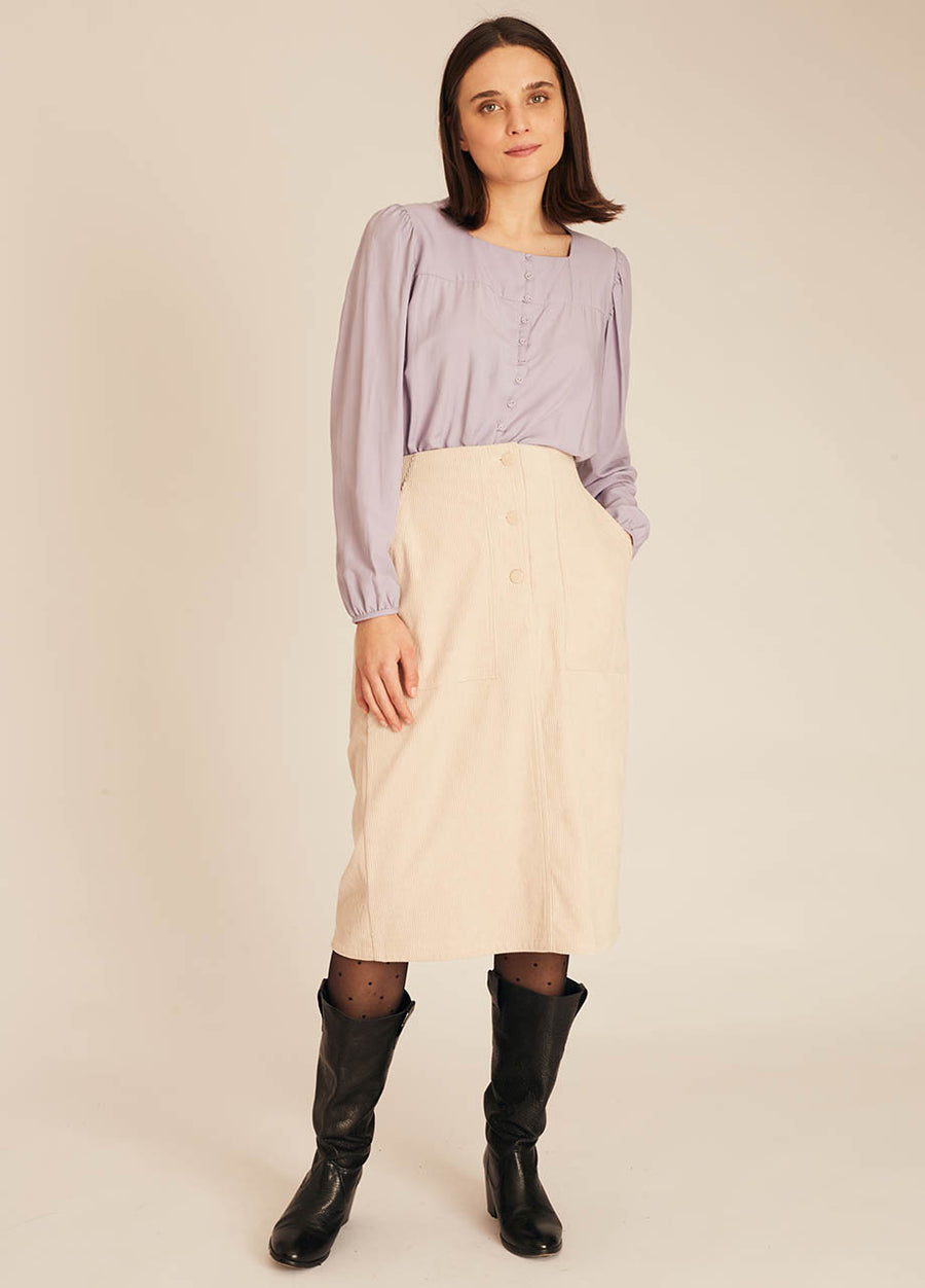 CORDUROY SKIRT CREAM