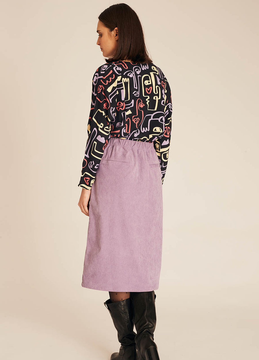 CORDUROY SKIRT LILAC