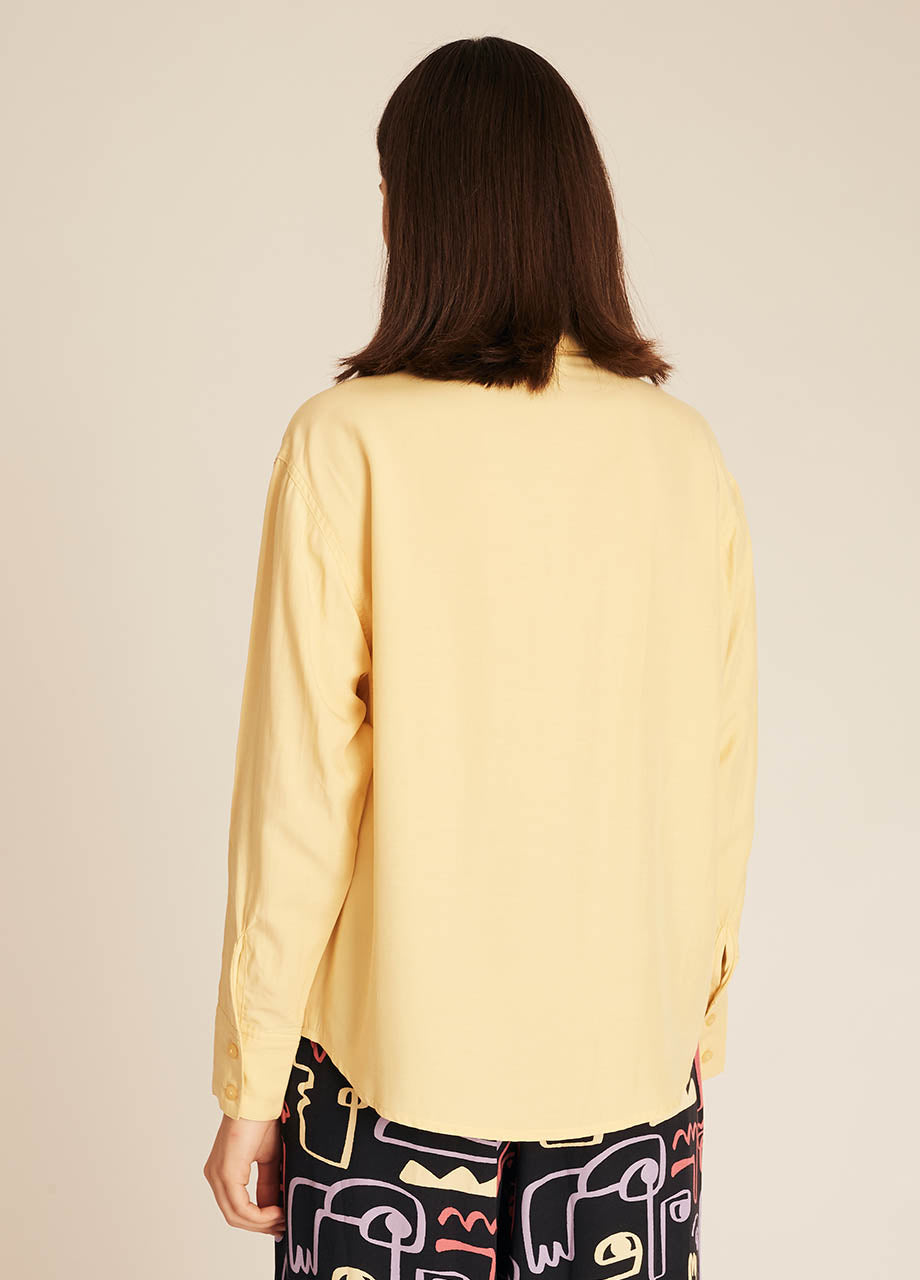 POCKETS SILKY SHIRT YELLOW