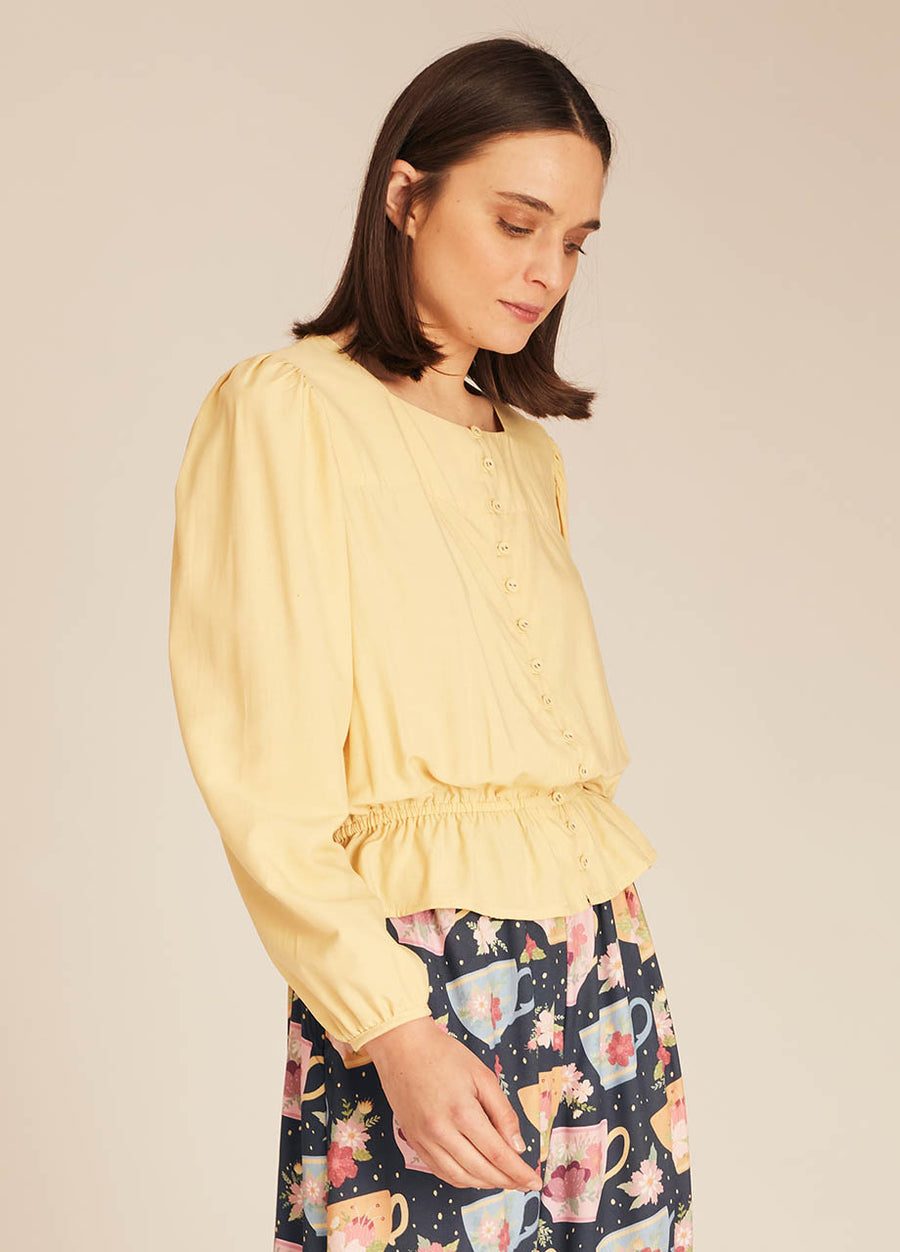 FRIL SILKY SHIRT YELLOW