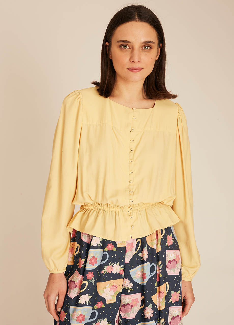 FRIL SILKY SHIRT YELLOW