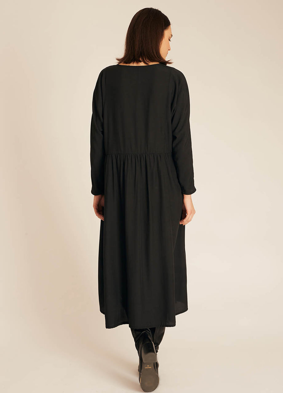 WIDE LONG DRESS BLACK