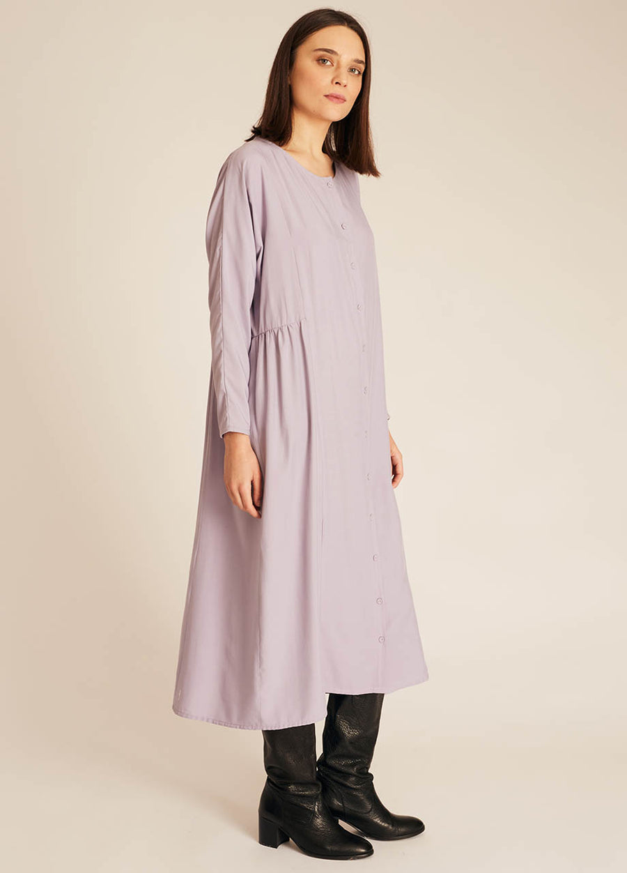 WIDE LONG DRESS LILAC