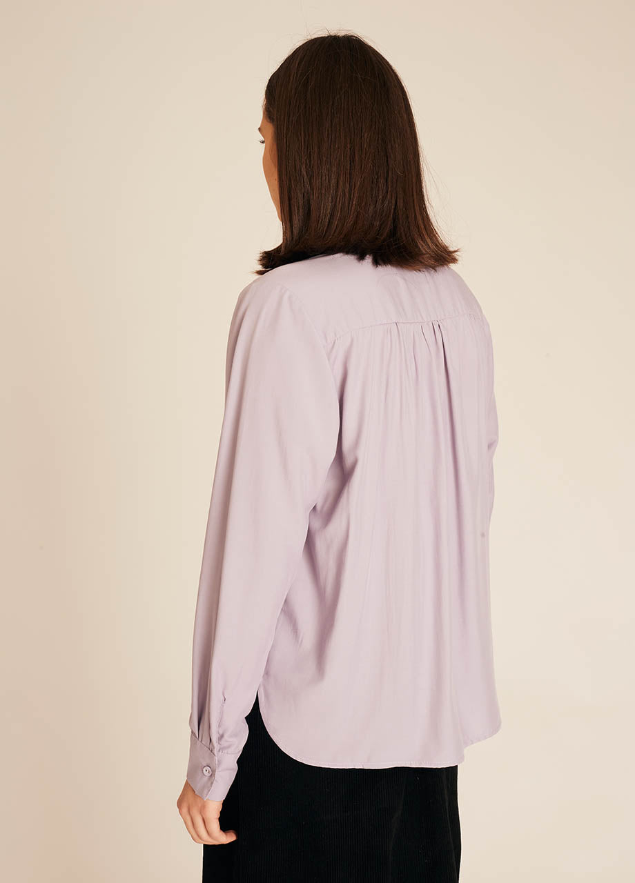 VNECK SILKY SHIRT LILAC