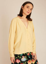 VNECK SILKY SHIRT YELLOW