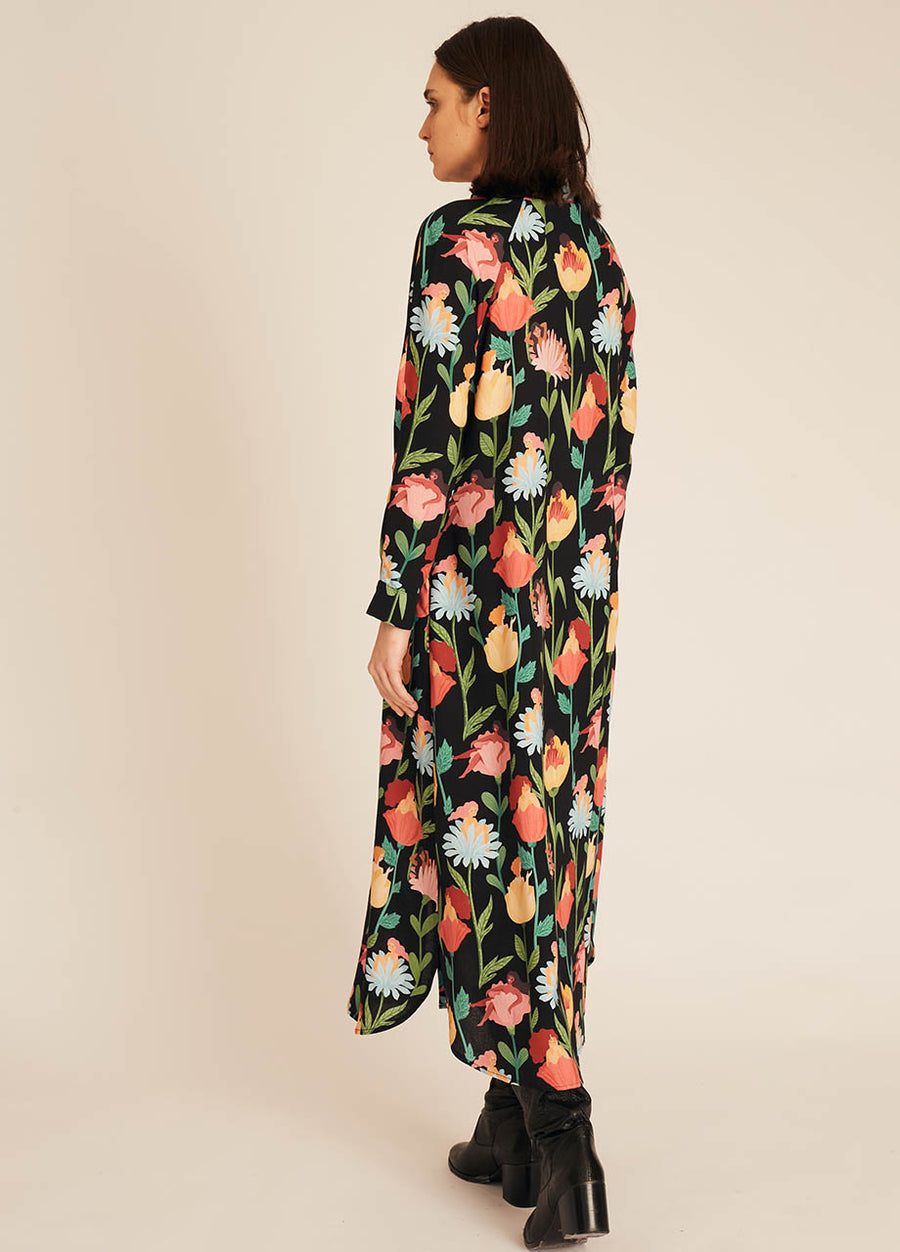 WOMEN IN FLOWERS MIDI DRESS