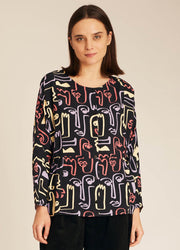 FACES PRINT BLOUSE