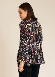 FACES PRINT BLOUSE