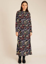 FACE PRINT MIDI DRESS