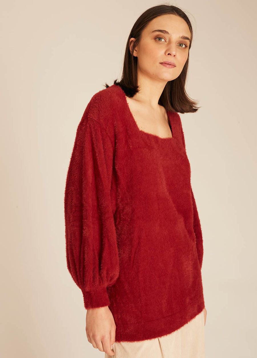 MAGLIONE PELATO ROSSO