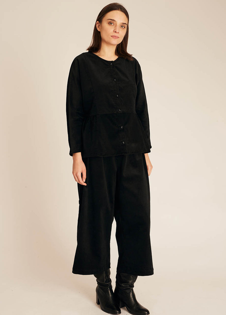 THIN CORDUROY SHIRT BLACK