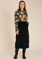 THIN CORDUROY SKIRT BLACK