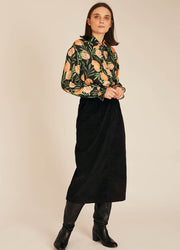 THIN CORDUROY SKIRT BLACK